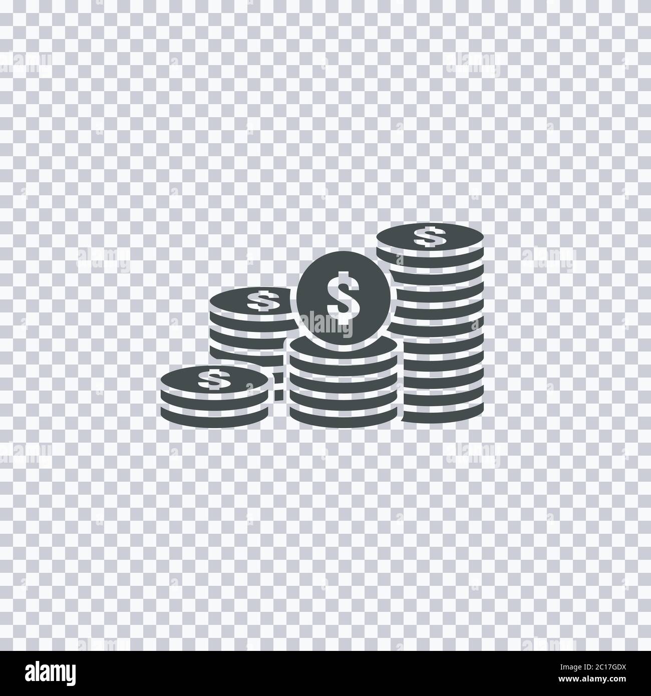 dollar pile coins icon. gold golden money stack for profit financing. business investment growth concept for info graphics, websites, mobile and print Stock Vector