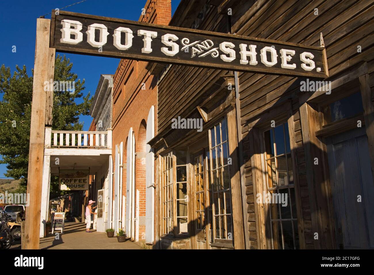 Boot Store, Historic Virginia City,Bozeman Region, Montana, USA Stock