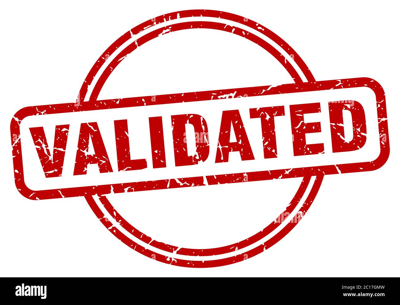 validated grunge stamp. validated round vintage stamp Stock Vector
