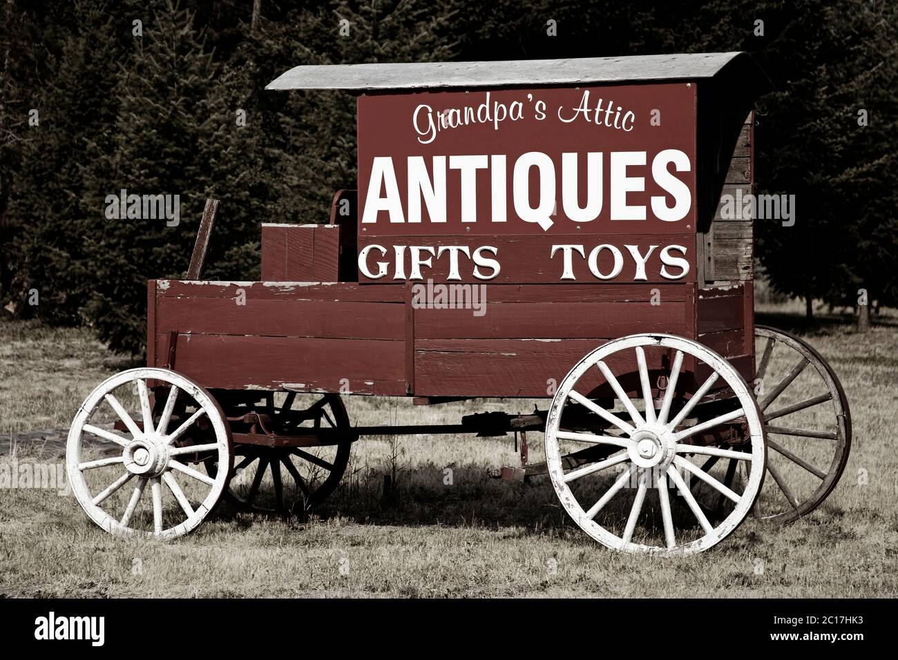 Antique Store Wagon, Hungry Horse, Montana, USA Stock Photo Alamy