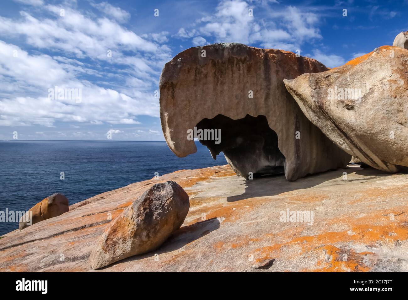 Remarkable rocks with blue and white sky, impressive landmark on Kangaroo Island, South Australia Stock Photo