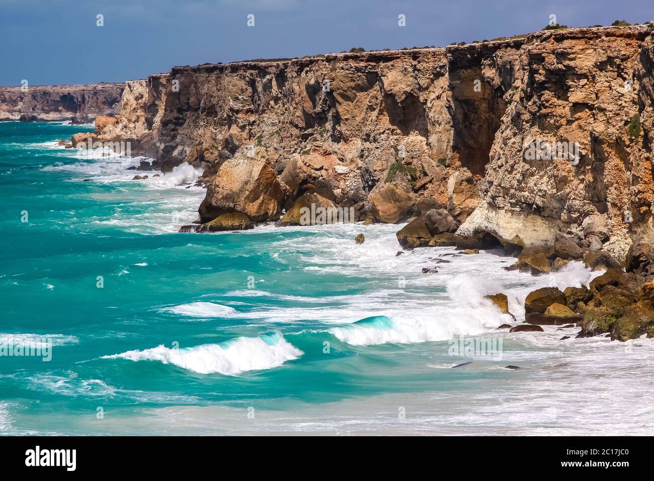 Scenic cliffs of Head of bight, Nullarbor, South Australia Stock Photo