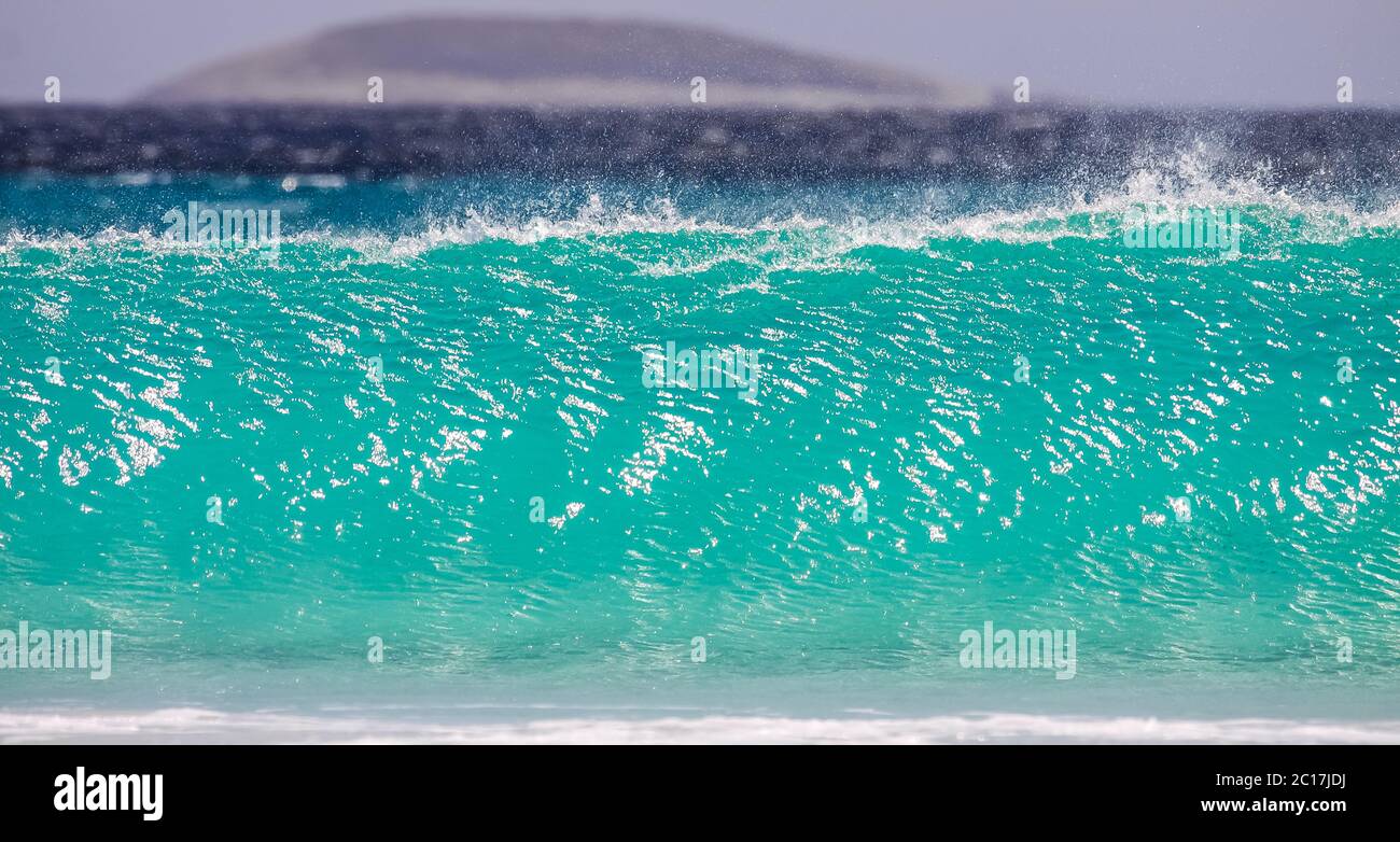 Crystal clear turquoise wave, seascape, Cape le Grand National Park, Western Australia Stock Photo