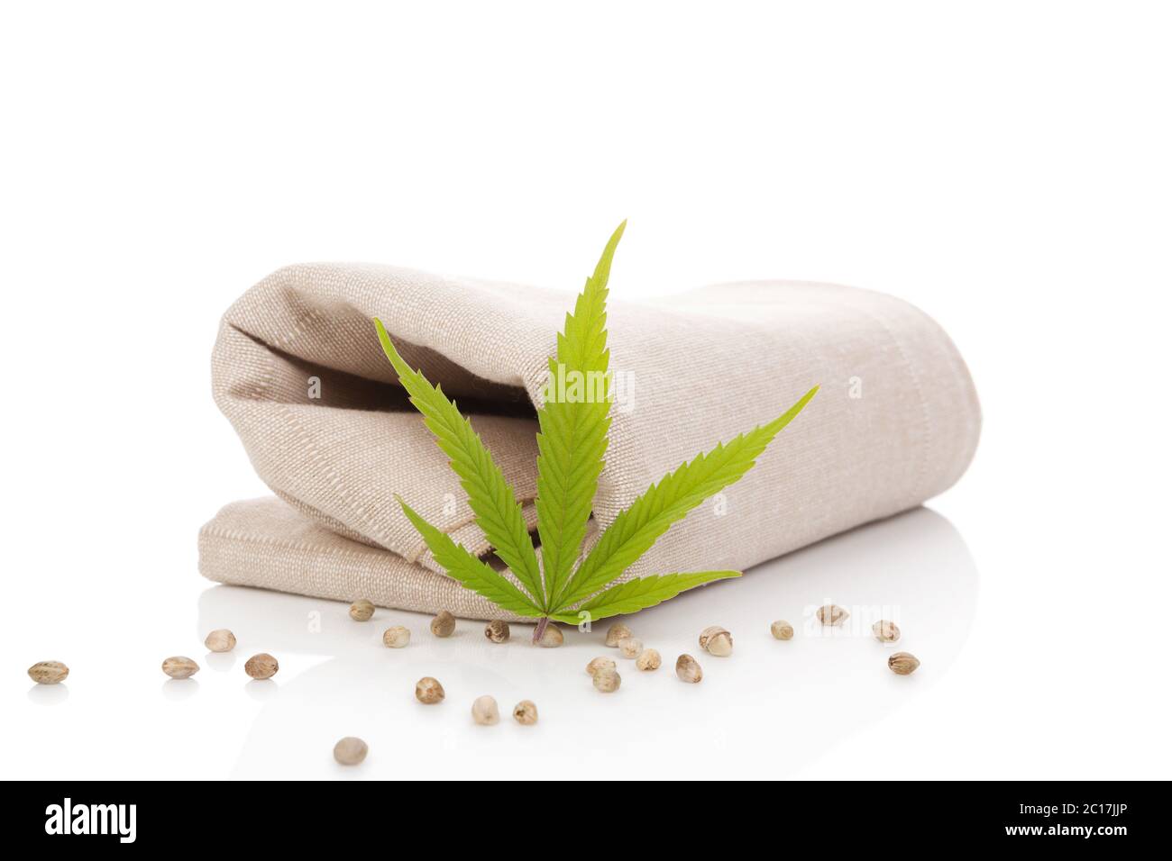 Hemp cloth production. Stock Photo