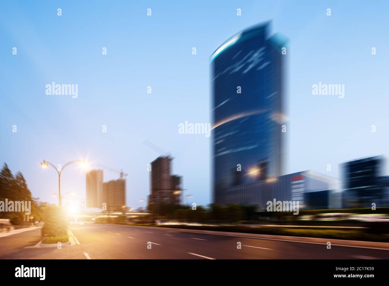 modern office building in midtown of modern city at twilight Stock ...