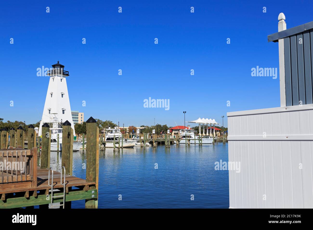 Ship Island Lighthouse (replica) Gulfport Mississippi USA Stock