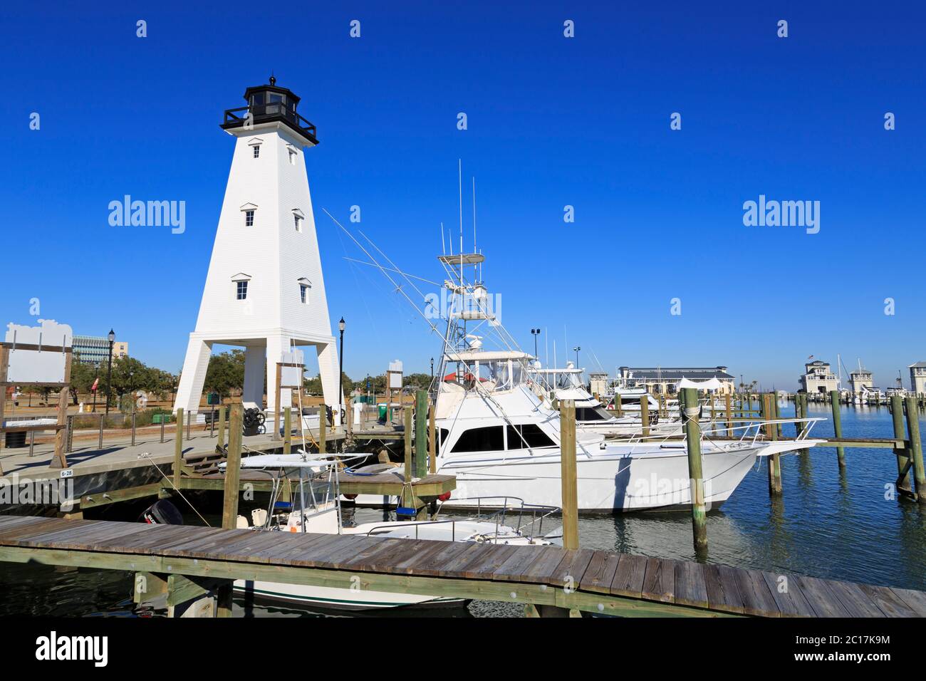 Ship Island Lighthouse (replica) Gulfport Mississippi USA Stock