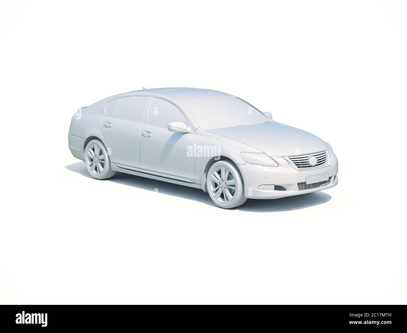 3d Car White Blank Template Stock Photo