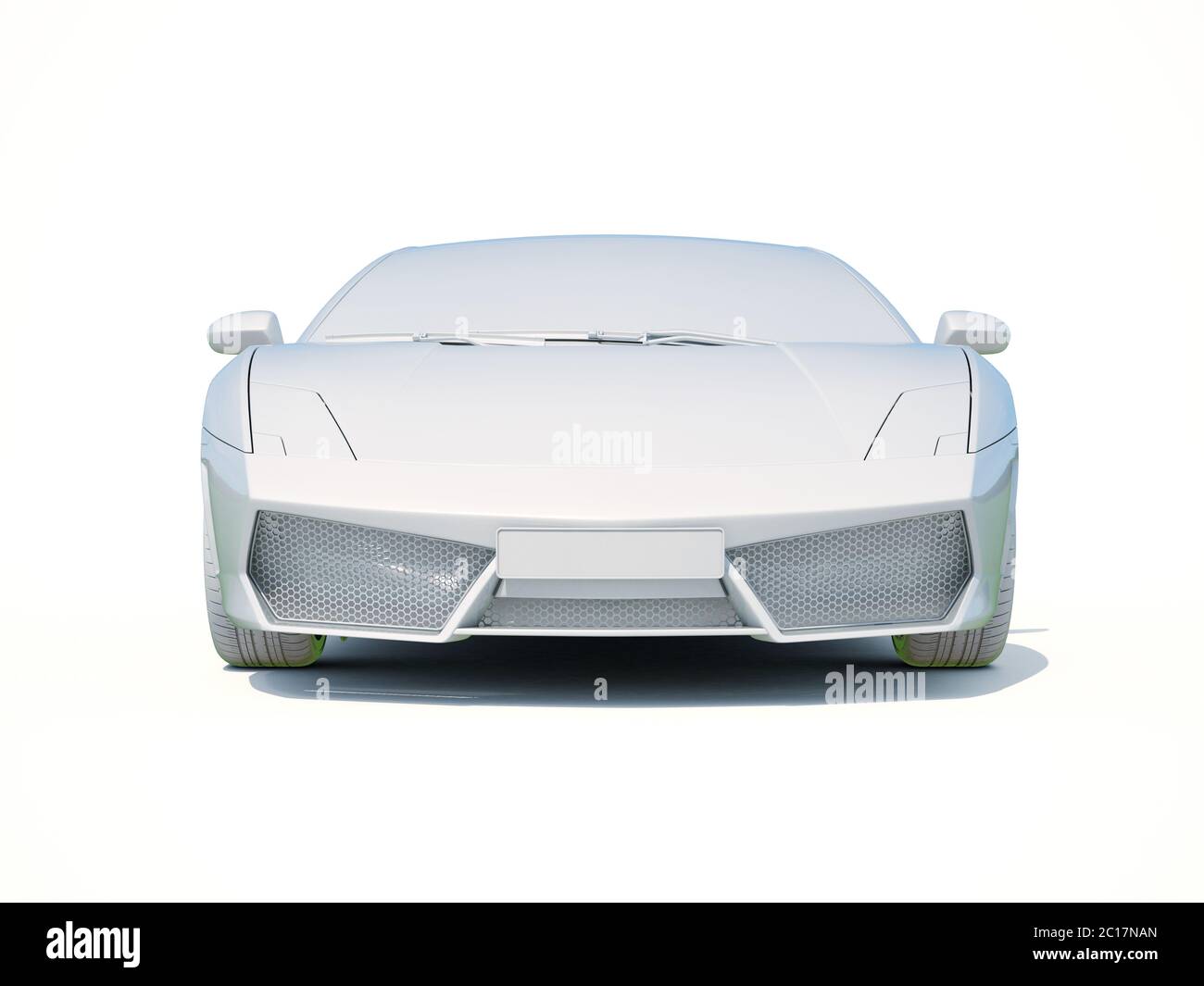 3d Car White Blank Template Stock Photo