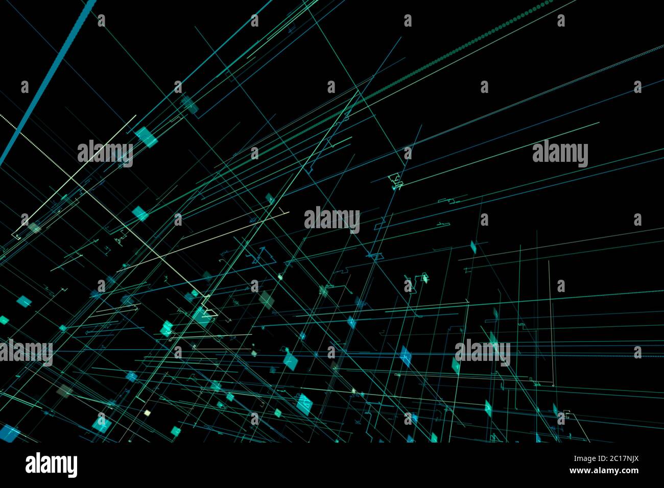 illustration abstract space with lines and rectangles Stock Photo - Alamy