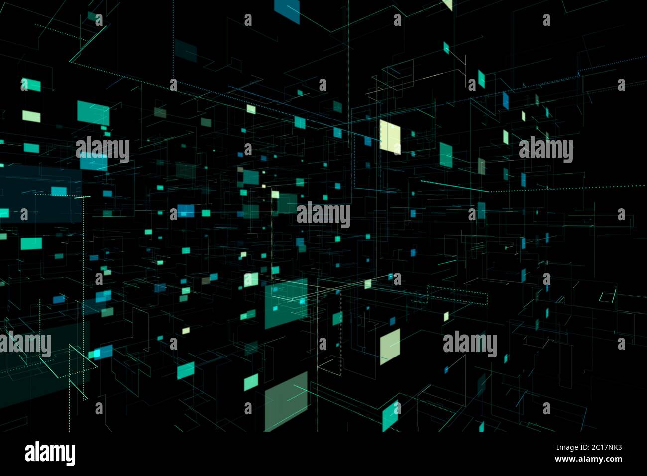 illustration abstract space with lines and rectangles Stock Photo - Alamy
