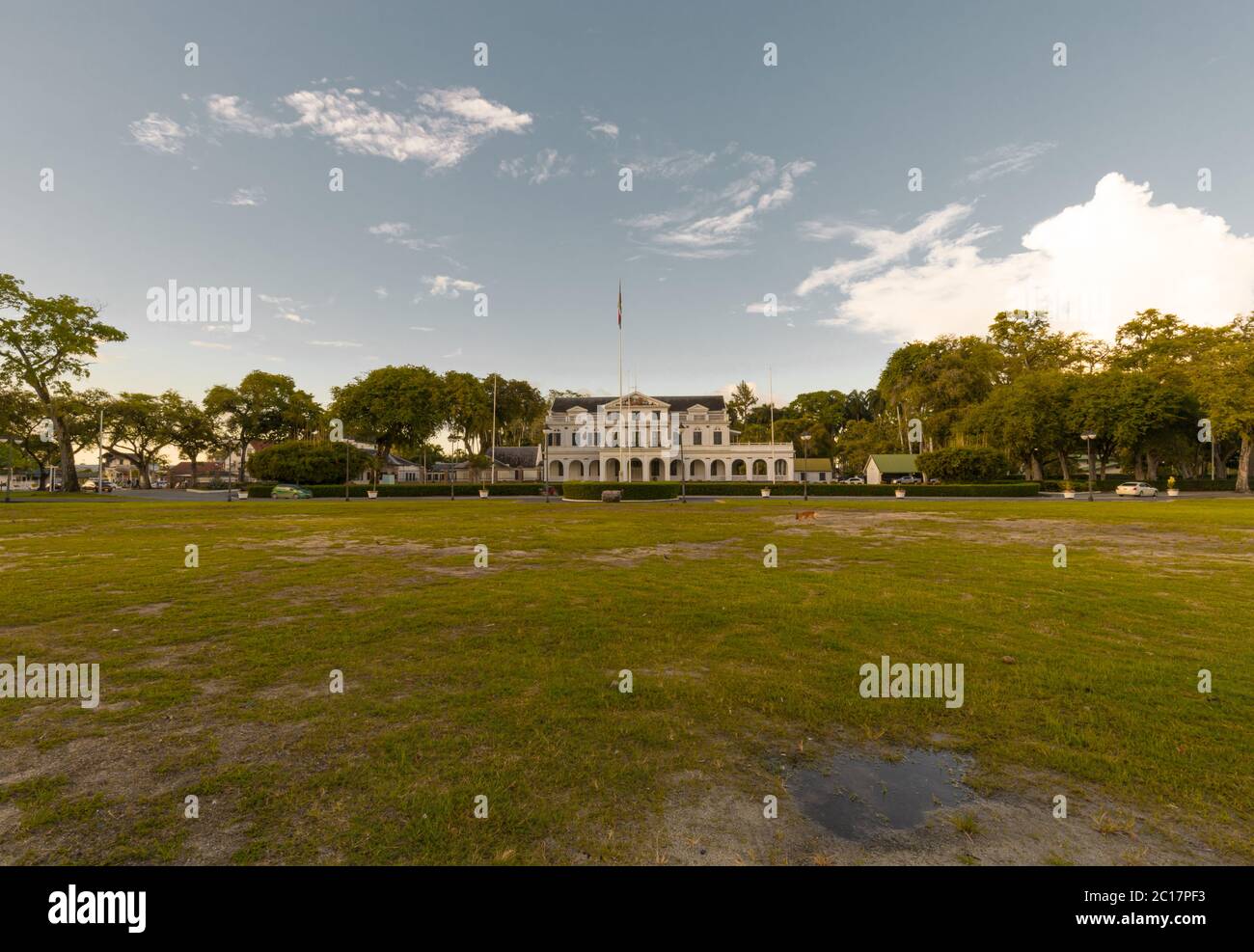 Paramaribo, Suriname - August 2019: The Presidential Palace. Stock Photo