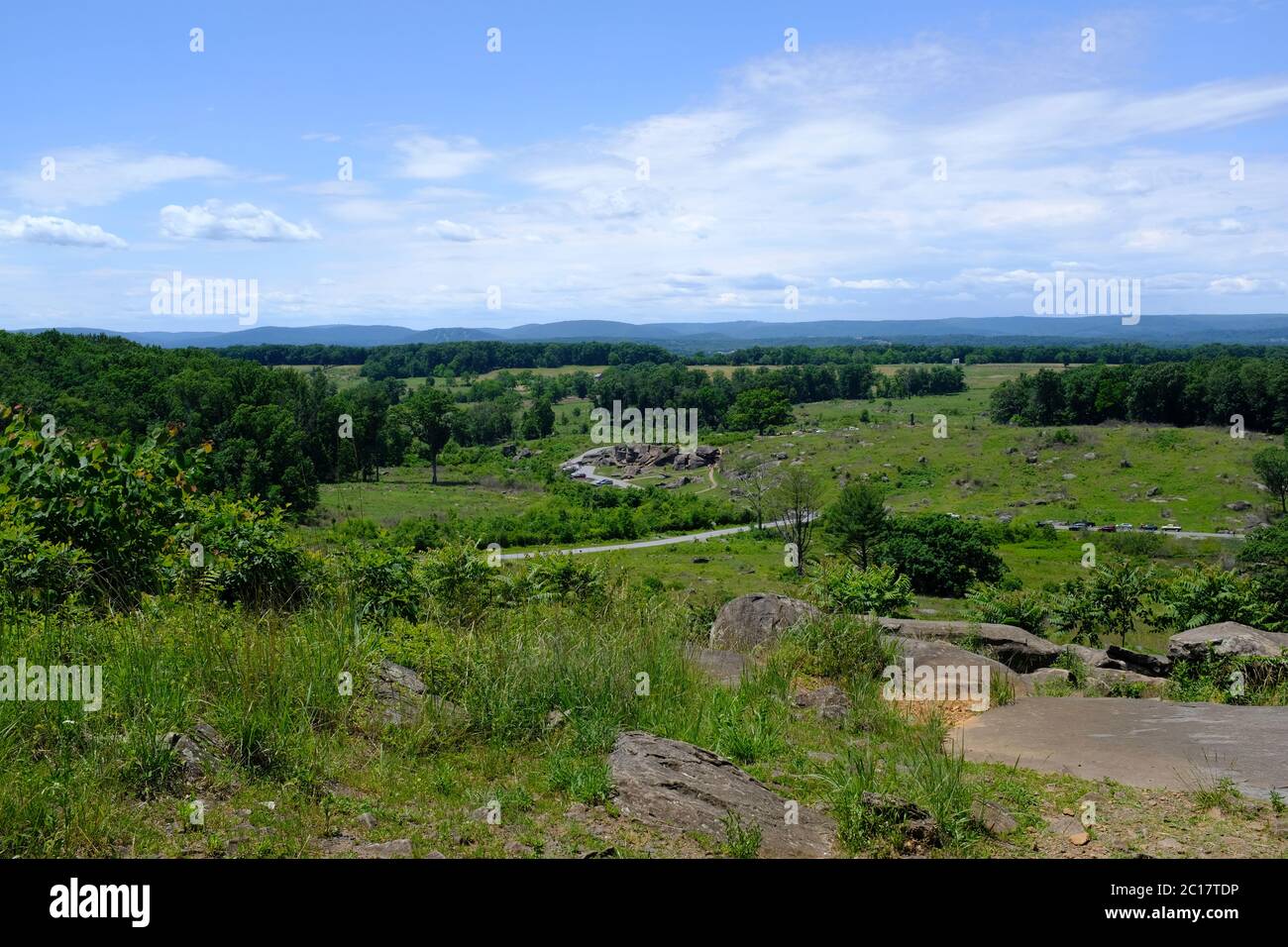 View of Little Round Top from Devil's Den, Gettysburg National Military  Park, Pennsylvania, United States Stock Photo - Alamy