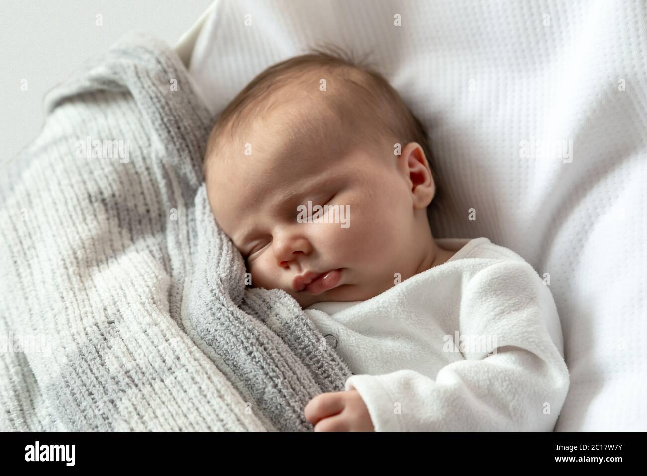 A Close Up Portrait Of A Baby Girl Who Sleeps In A Cradle Or Crib Three Month Old Girl Sleeps Sweetly High Quality Photo Stock Photo Alamy