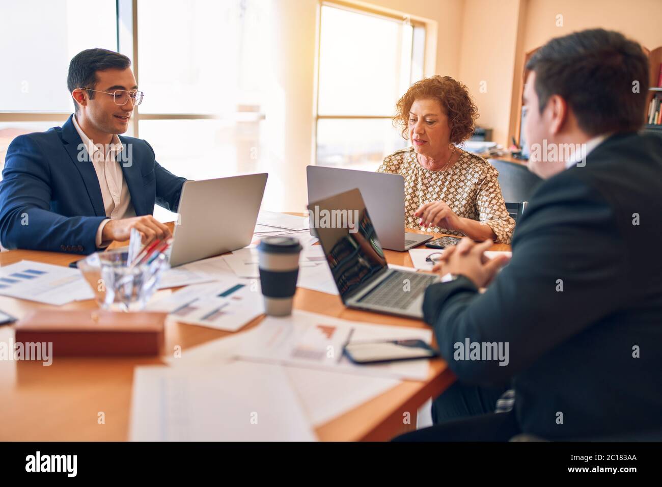 Business lawyers workers meeting at law firm office. Professional