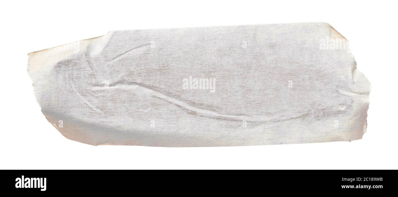 White adhesive paper tape stick over isolated background, blank