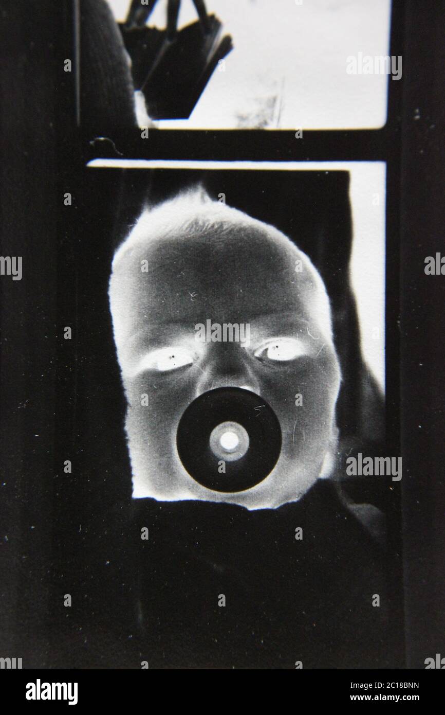 70s Pacifier Fine 70s vintage contact print black and white extreme photography of a ...