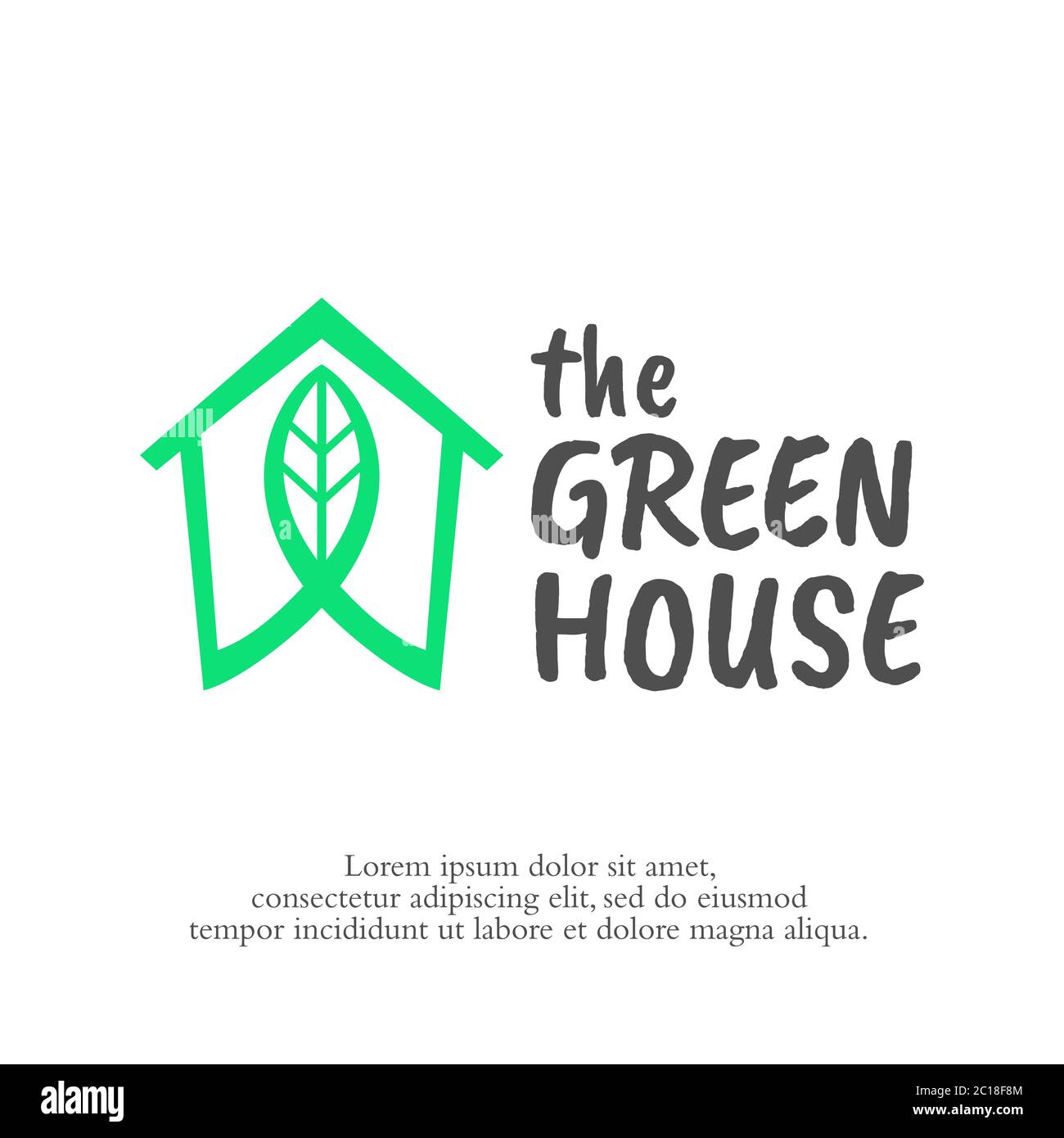 Logo template from nature-themed housing. Suitable for residential property businesses that are environmentally friendly. Stock Vector