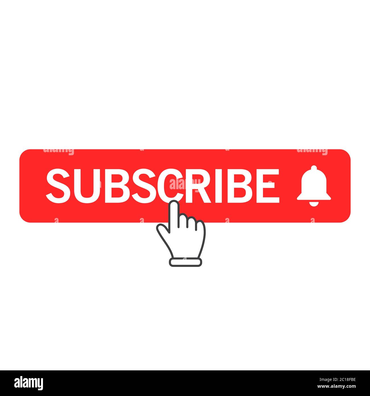 Vector illustration of the subscribe button. Suitable for design elements of video channels, broadcast promotion and entertainment media notification. Stock Vector