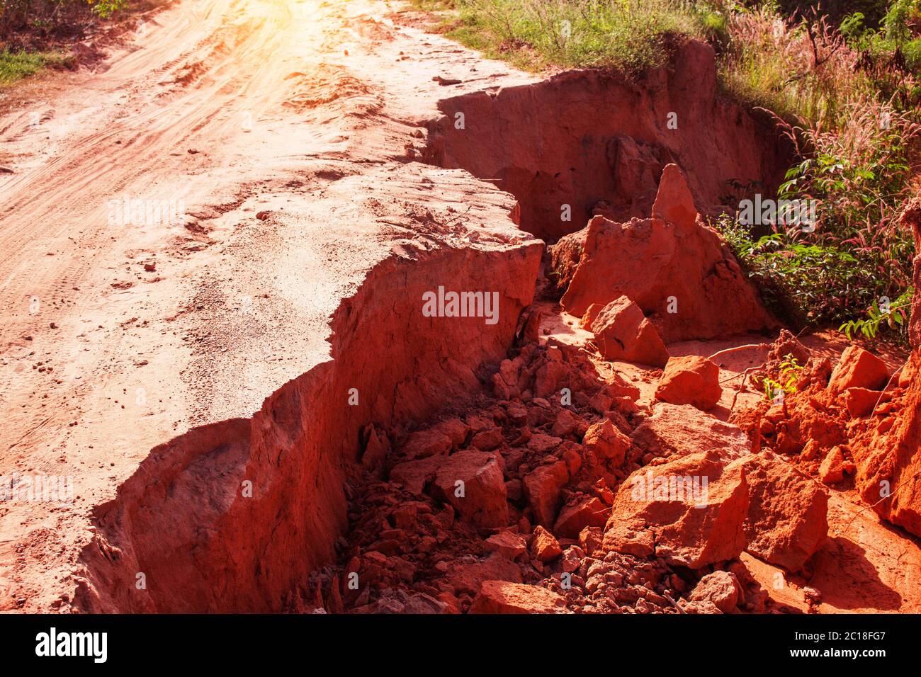 road on a farmland. Stock Photo