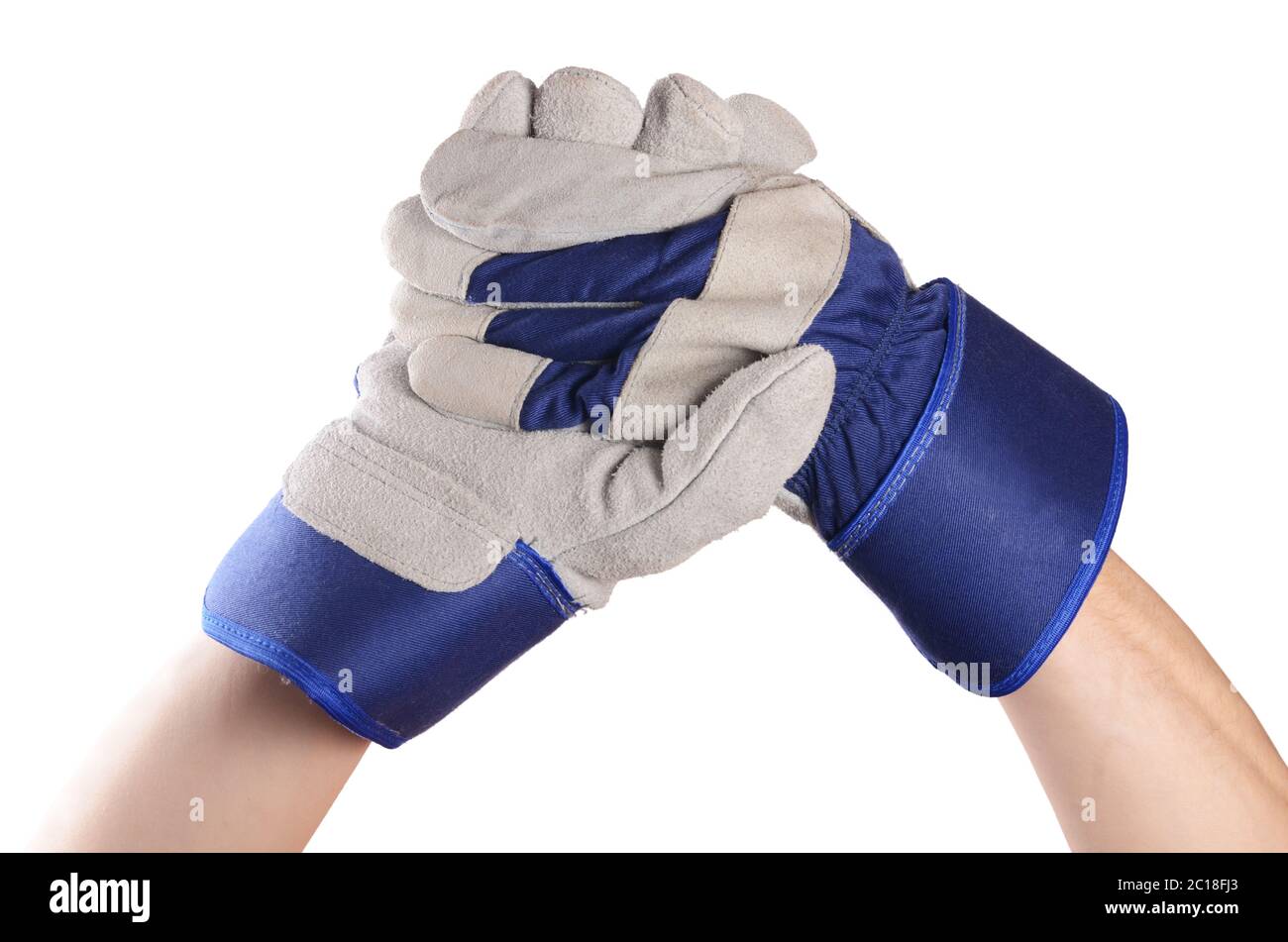 Working mens gloves on white background Stock Photo