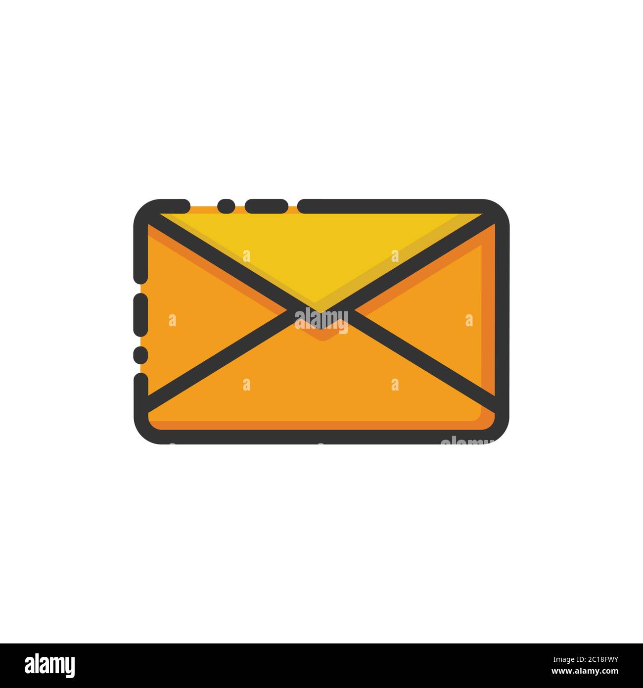 Vector illustration of Message icon with bold outline. Suitable for design element of messaging and chatting app. Stock Vector