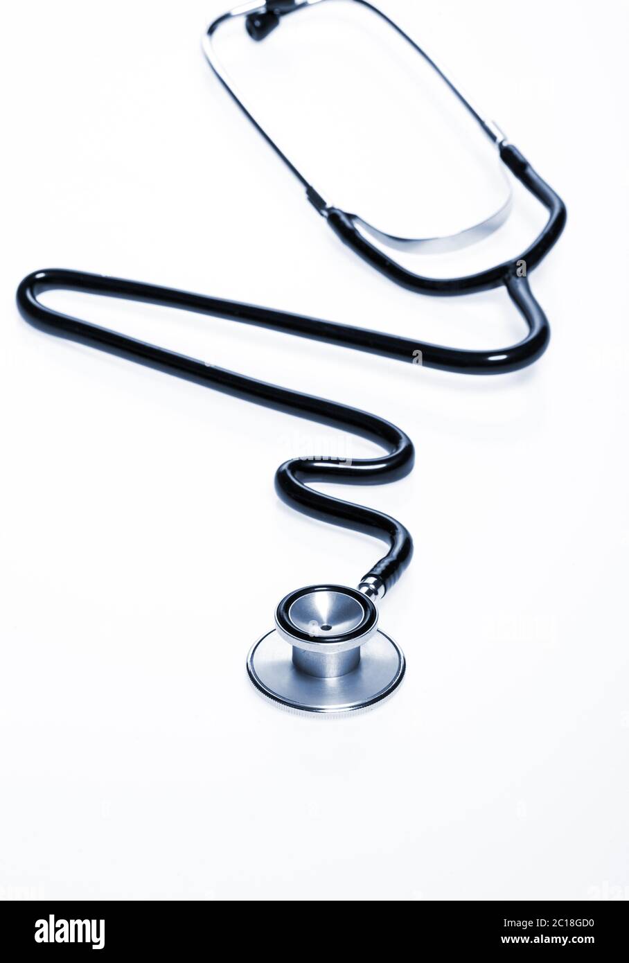Stethoscope in the shape of heart beat isolated on white background ...