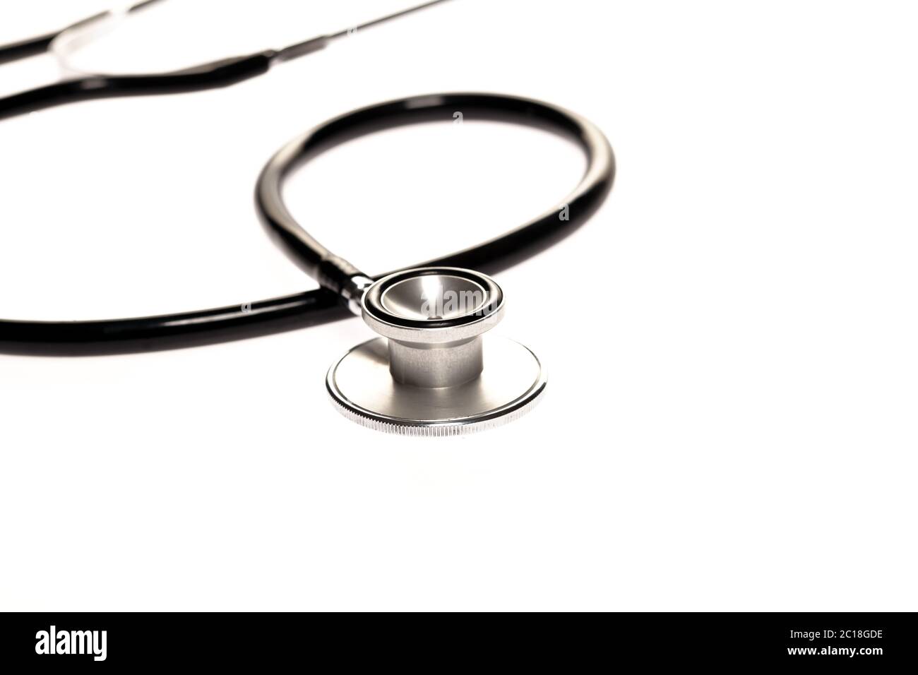 Close up view of stethoscope isolated on white background Stock Photo ...