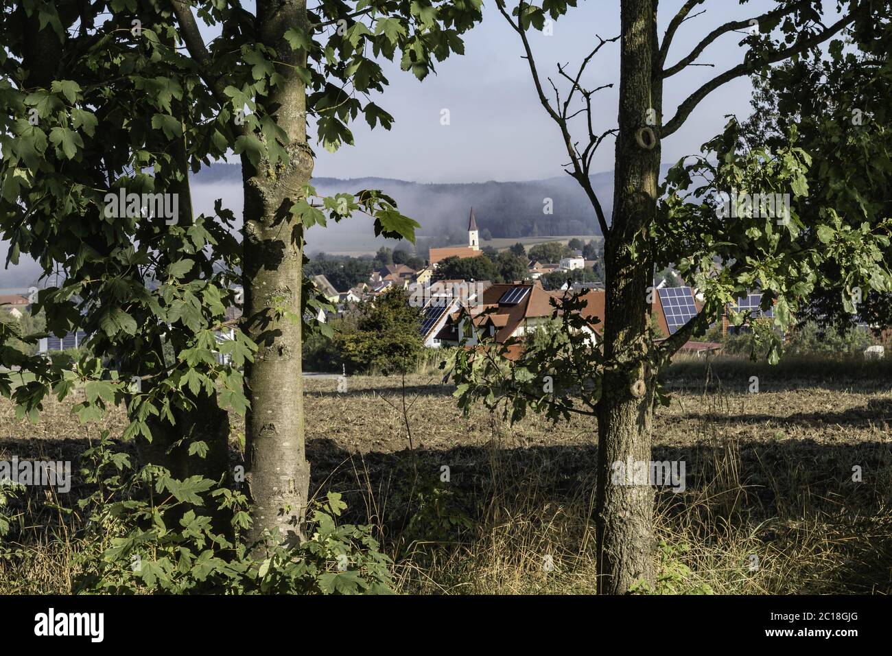 Look at town Moosbach in Upper Palatinate, Bavaria, Germany Stock Photo