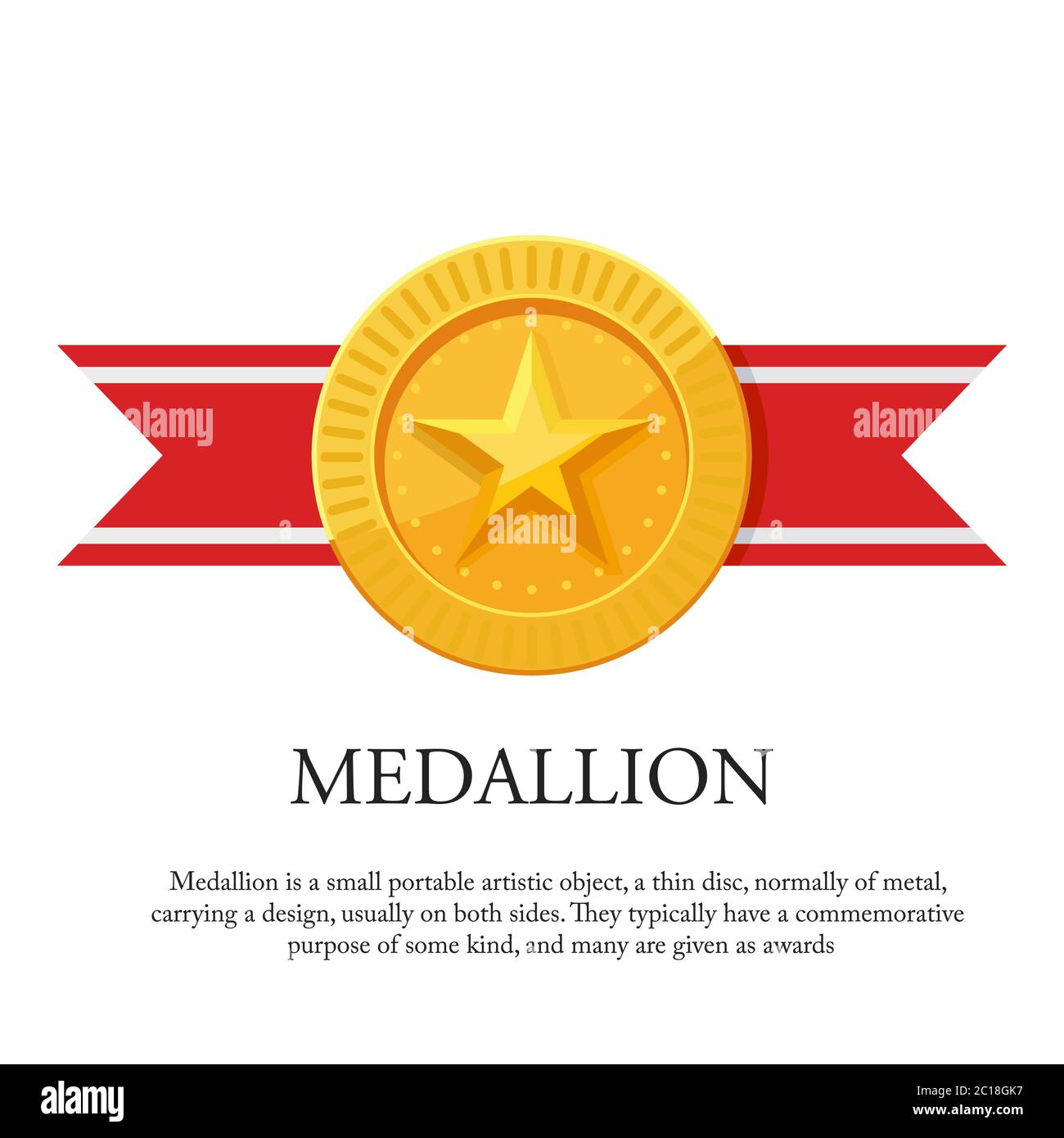 Medal with red ribbon Stock Vector Images - Alamy