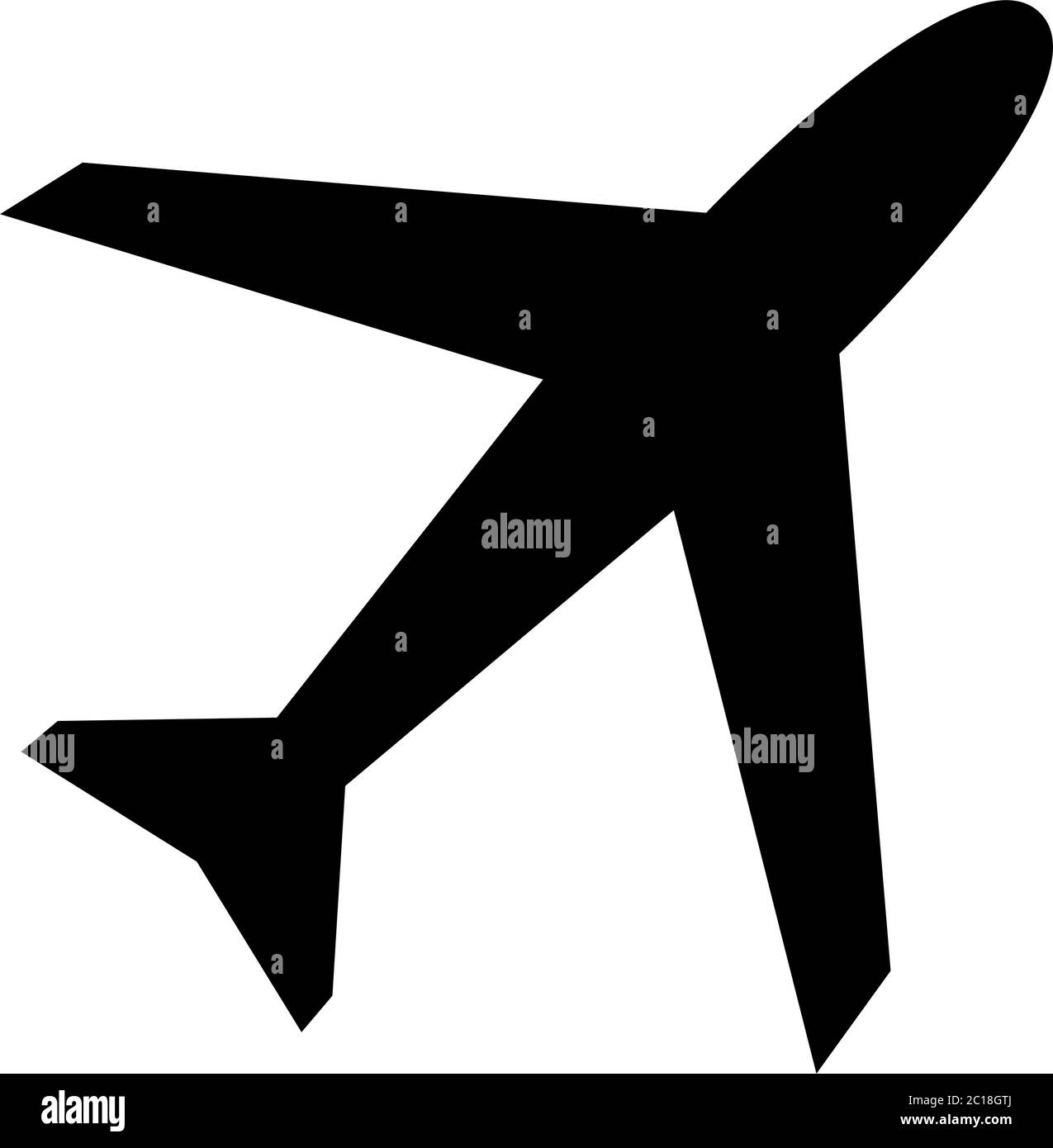 Airplane Icon In Flat Style Vector For App, UI, Websites. Black Icon ...