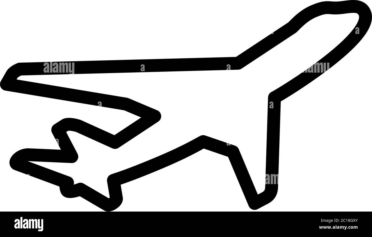 Airplane Line Icon In Flat Style Vector For App, UI, Websites. Black ...