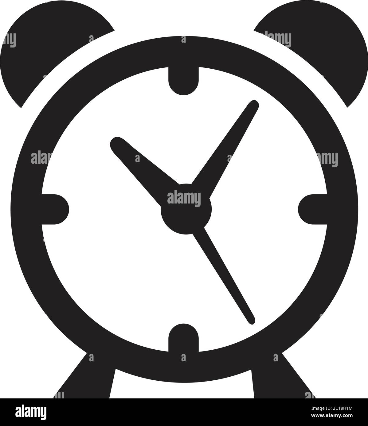 Alarm Clock Icon In Flat Style Vector Icon For Apps And sites. Black