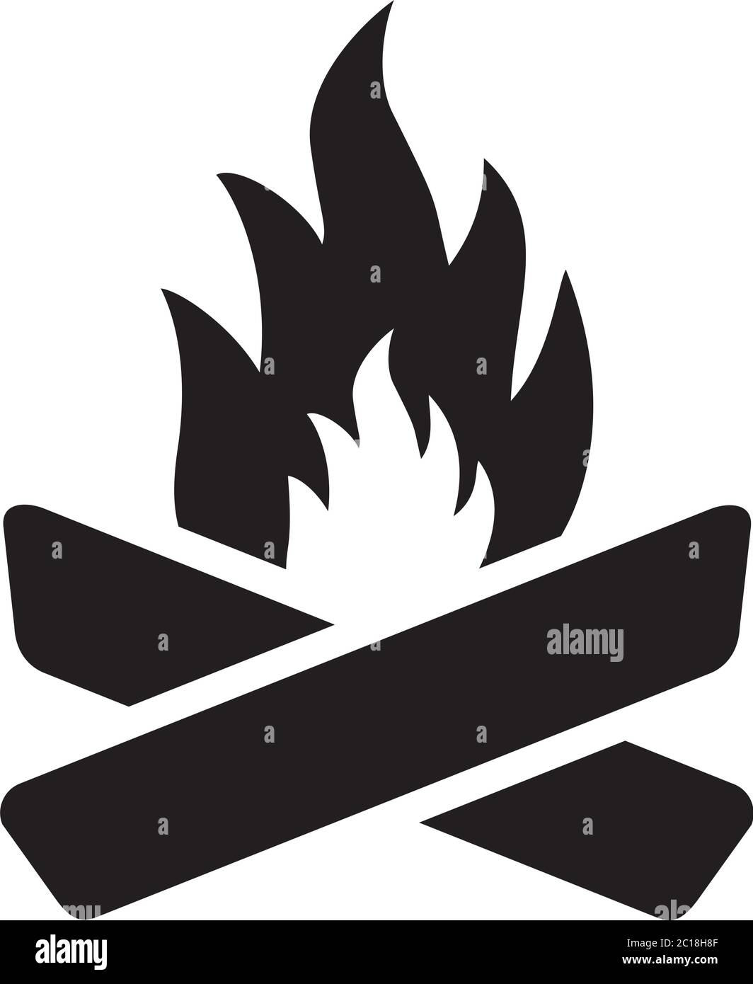Camp Fire Icon In Flat Style Vector For Apps, UI, Websites. Black Icon ...