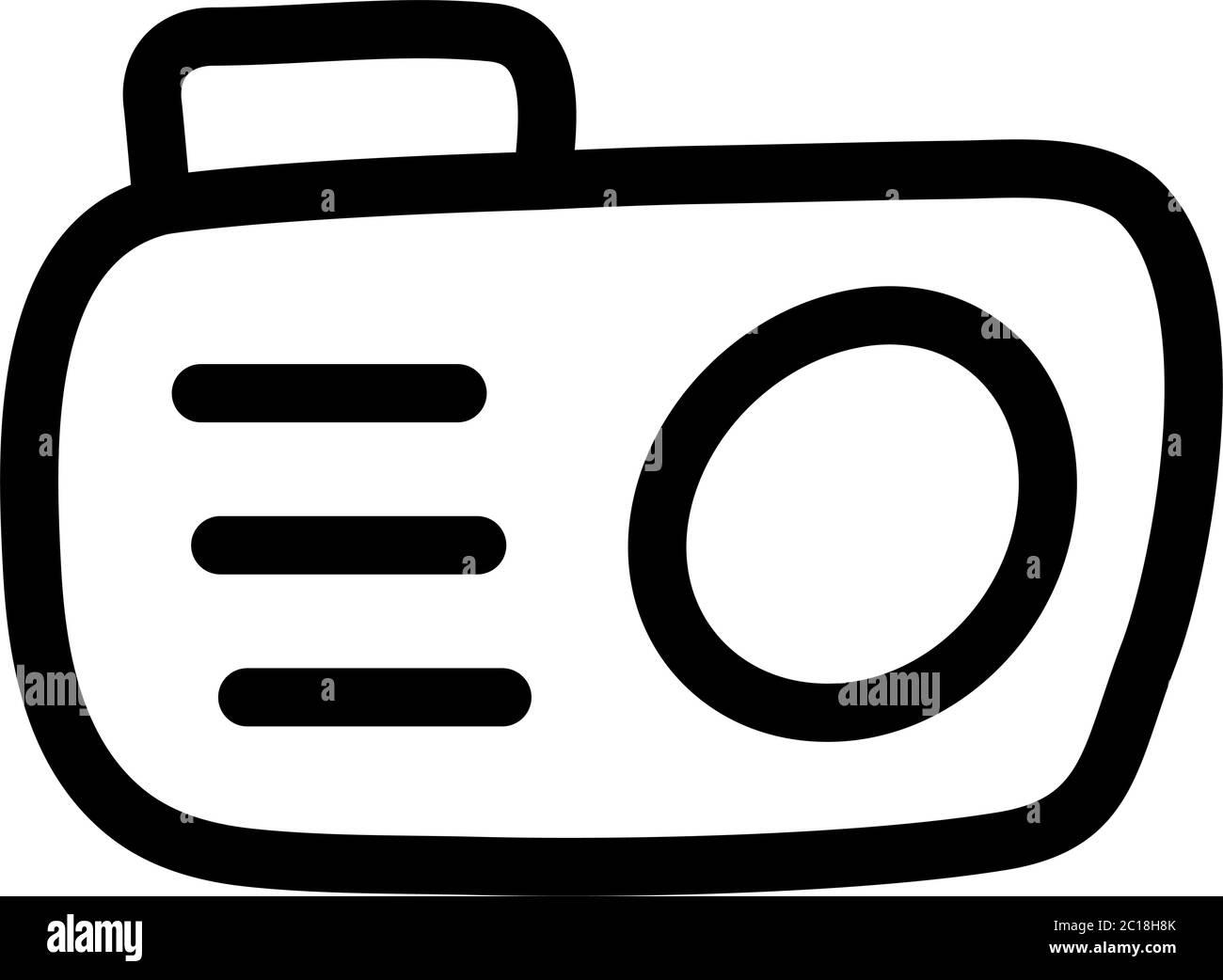 Camera Line Icon In Flat Style Vector For Apps, UI, Websites. Black ...