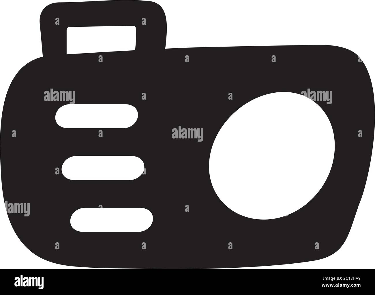 Camera Icon In Flat Style Vector For Apps, UI, Websites. Black Icon Vector Illustration. Stock Vector