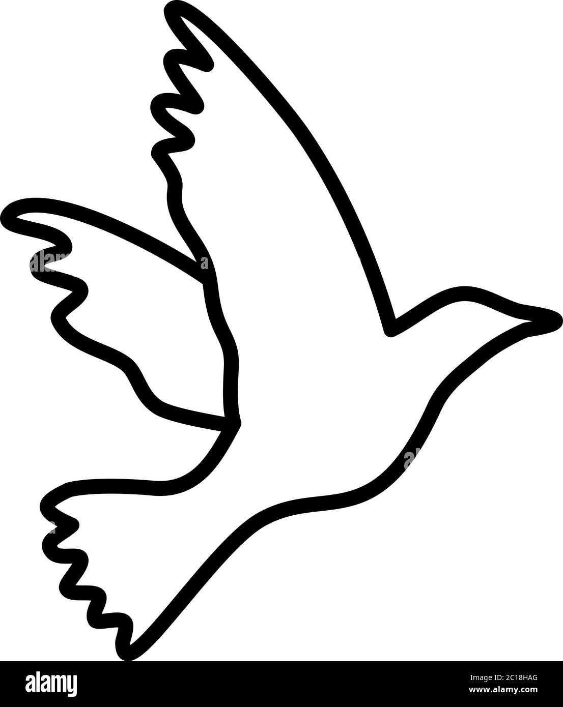 Bird Line Icon In Flat Style Vector For Apps, UI, Websites. Black Icon ...
