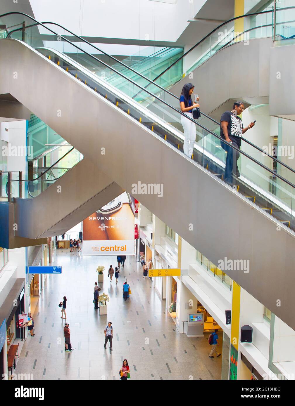 Central Boat Quay mall. Singapore Stock Photo Alamy