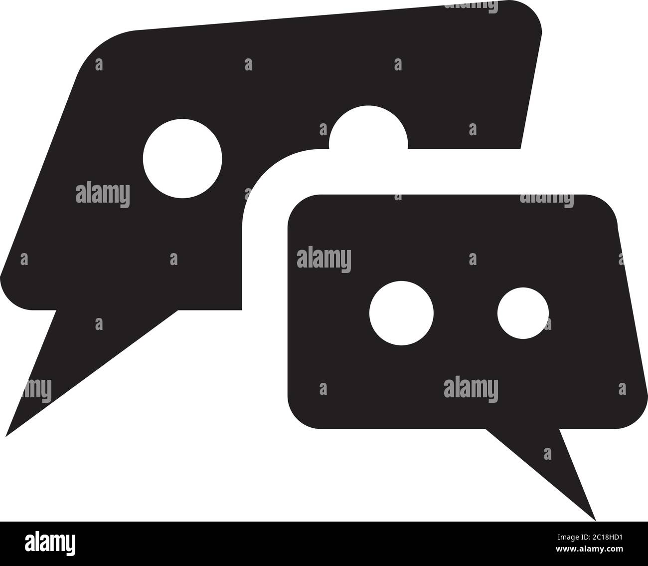 Speech Bubble Icon In Flat Style Vector For Apps, UI, Websites. Black ...