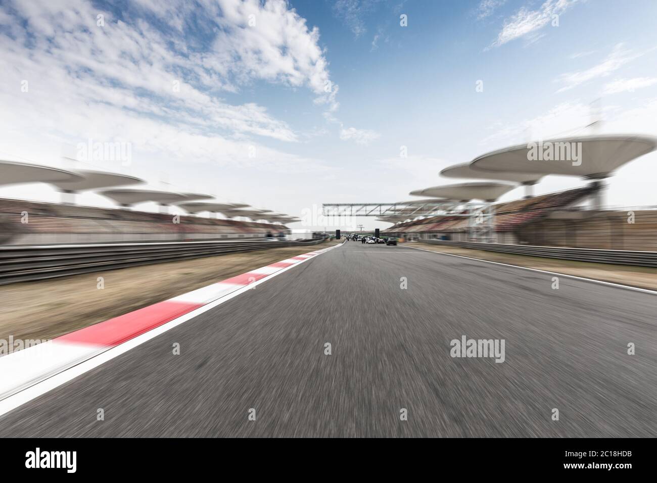 empty asphalt road  in car racing track Stock Photo