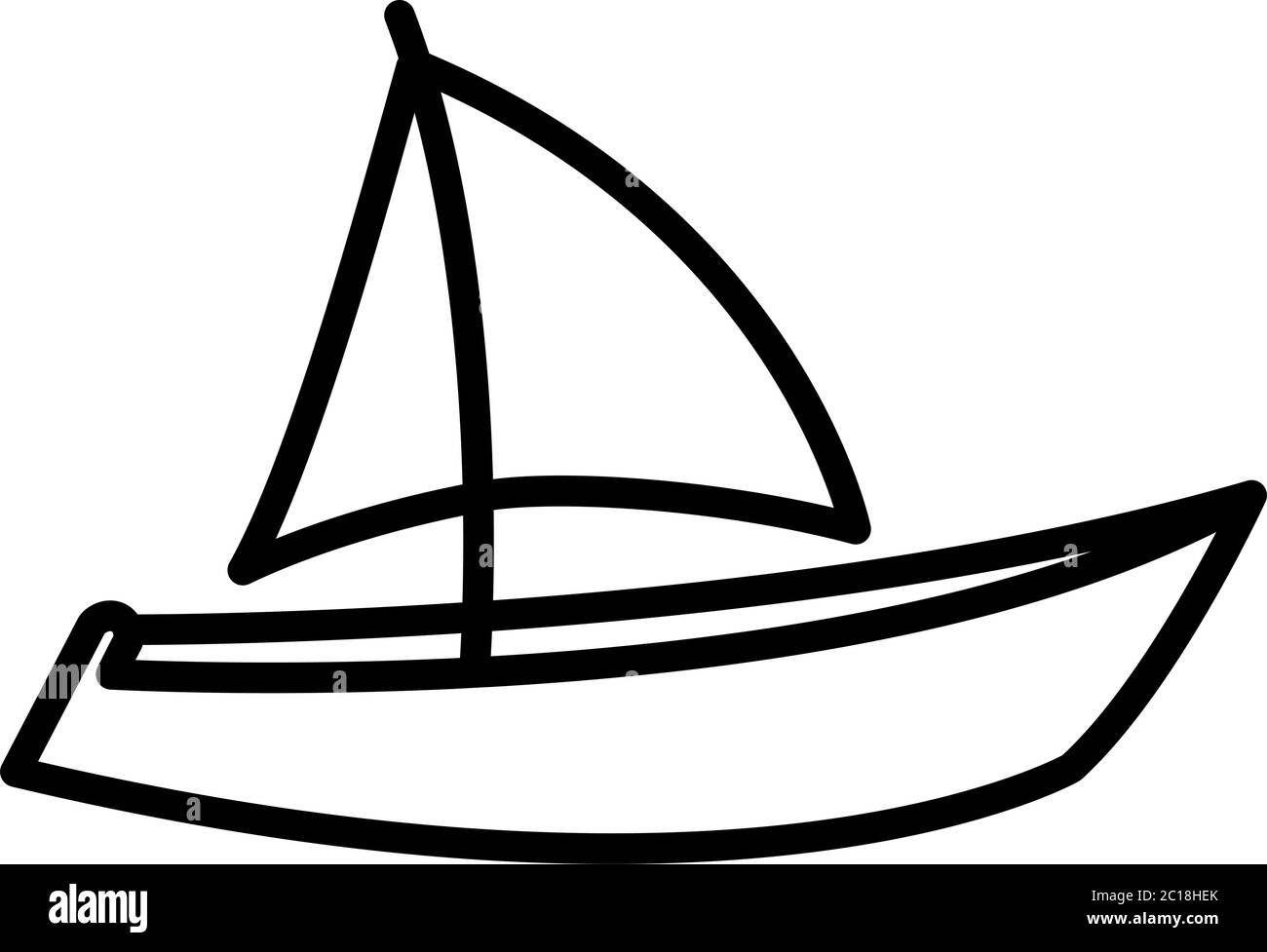 Boat Line Icon In Flat Style Vector For Apps, UI, Websites. Black Icon ...
