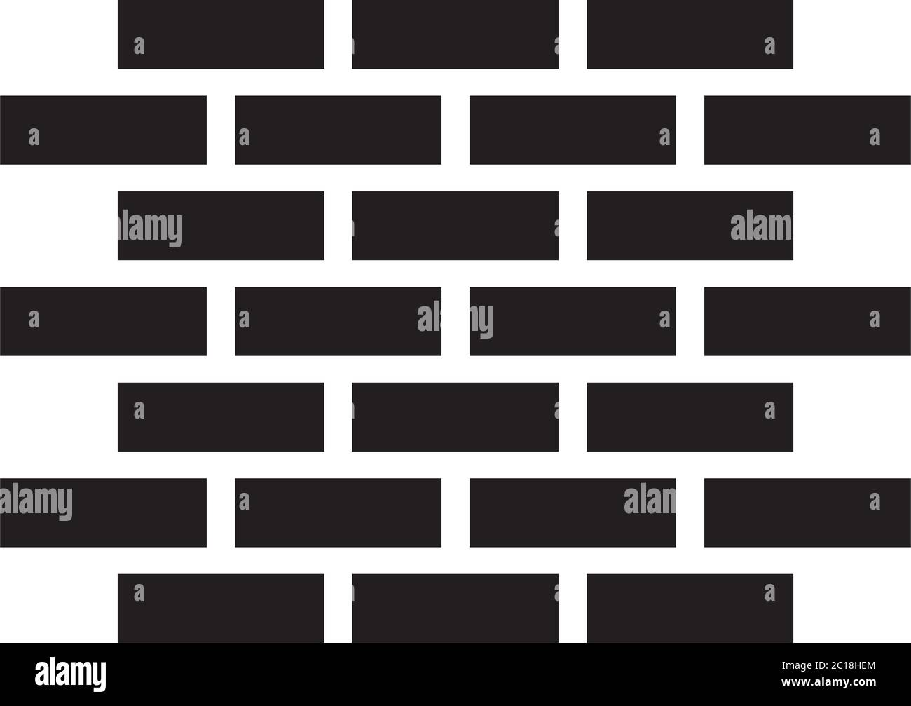 Brick Wall Icon In Flat Style Vector For Apps, UI, Websites. Black Icon ...