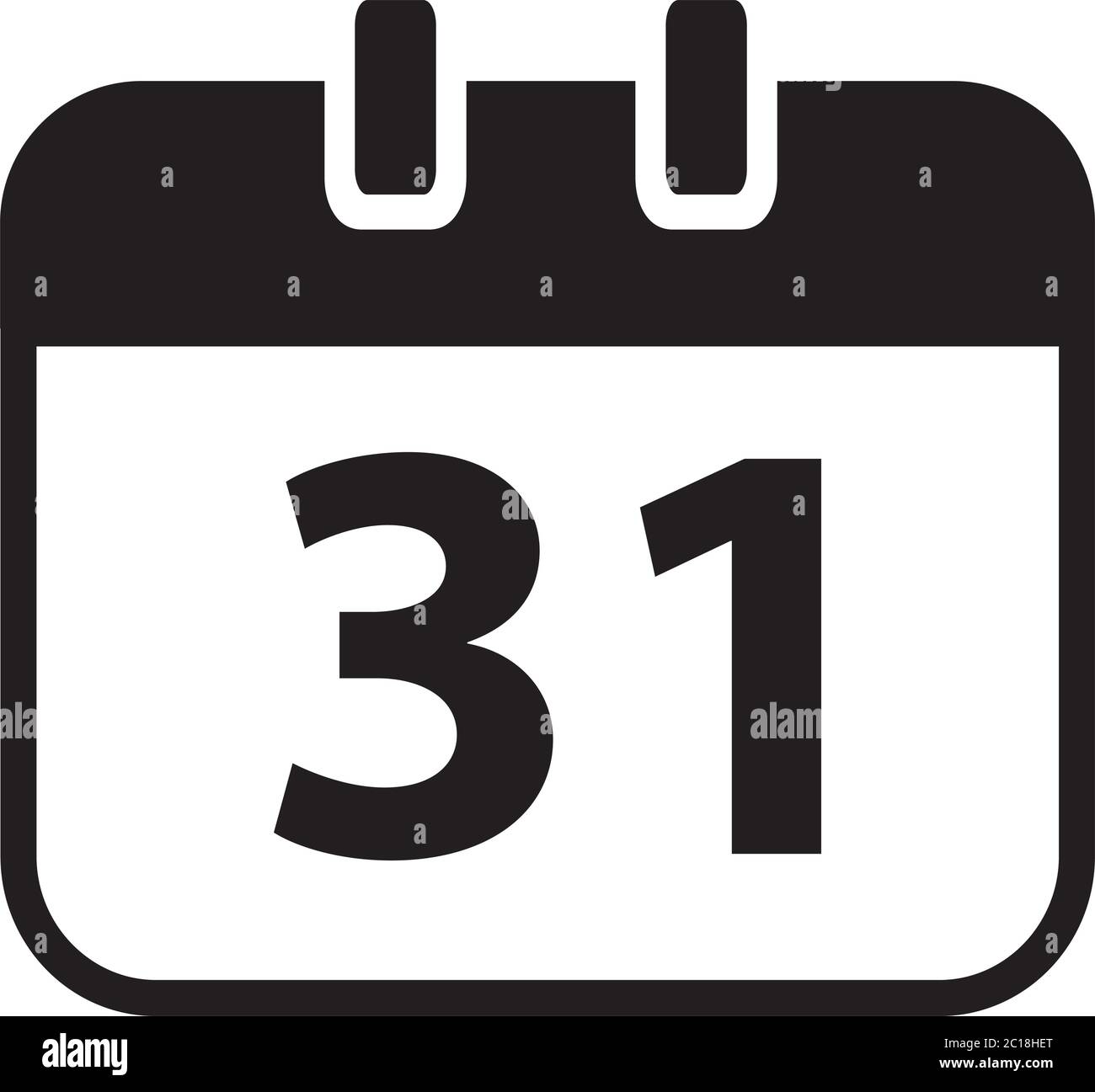 Calendar Icon In Flat Style Vector For Apps Ui Websites Black Icon Vector Illustration Stock Vector Image Art Alamy