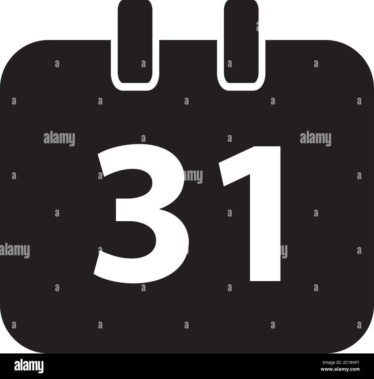 Calendar Icon In Flat Style Vector For Apps, UI, Websites. Black Icon ...