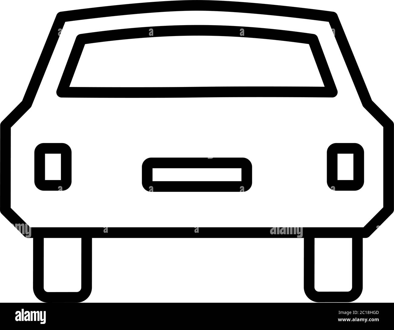 Car Line Icon In Flat Style Vector For Apps, UI, Websites. Black Icon ...