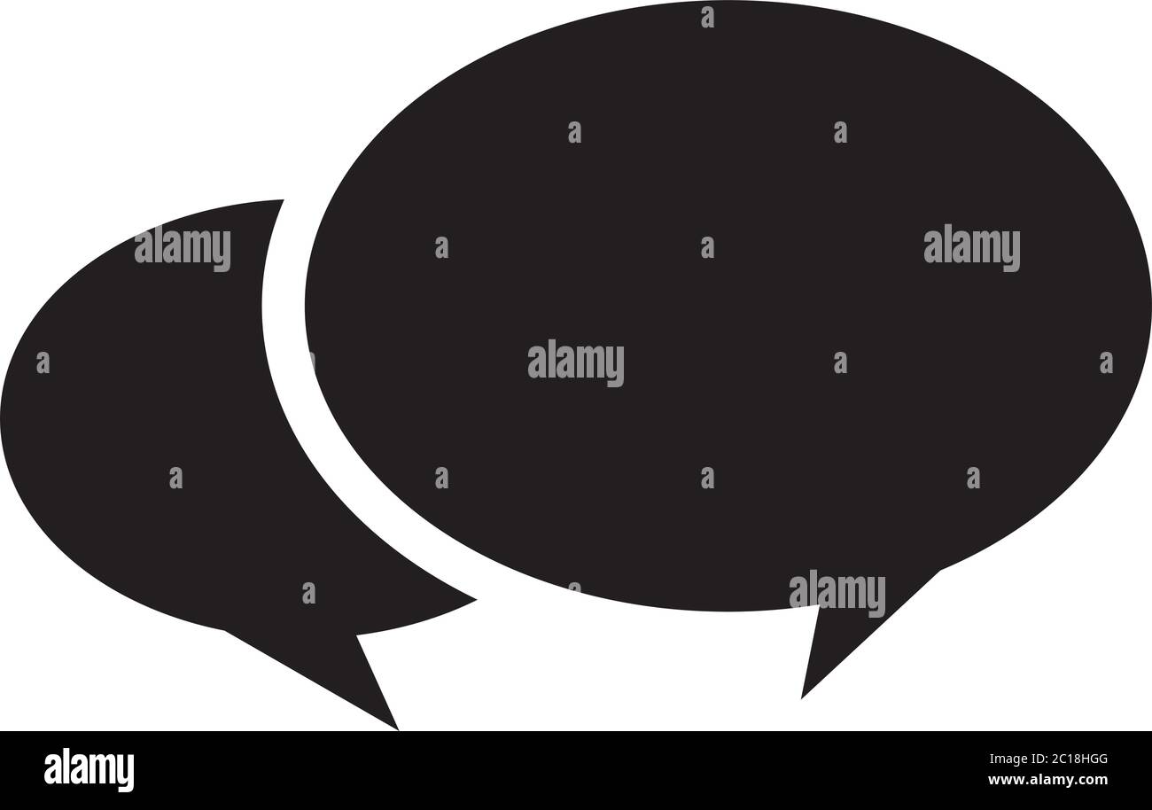 Speech Bubble Icon In Flat Style Vector For Apps, UI, Websites. Black ...