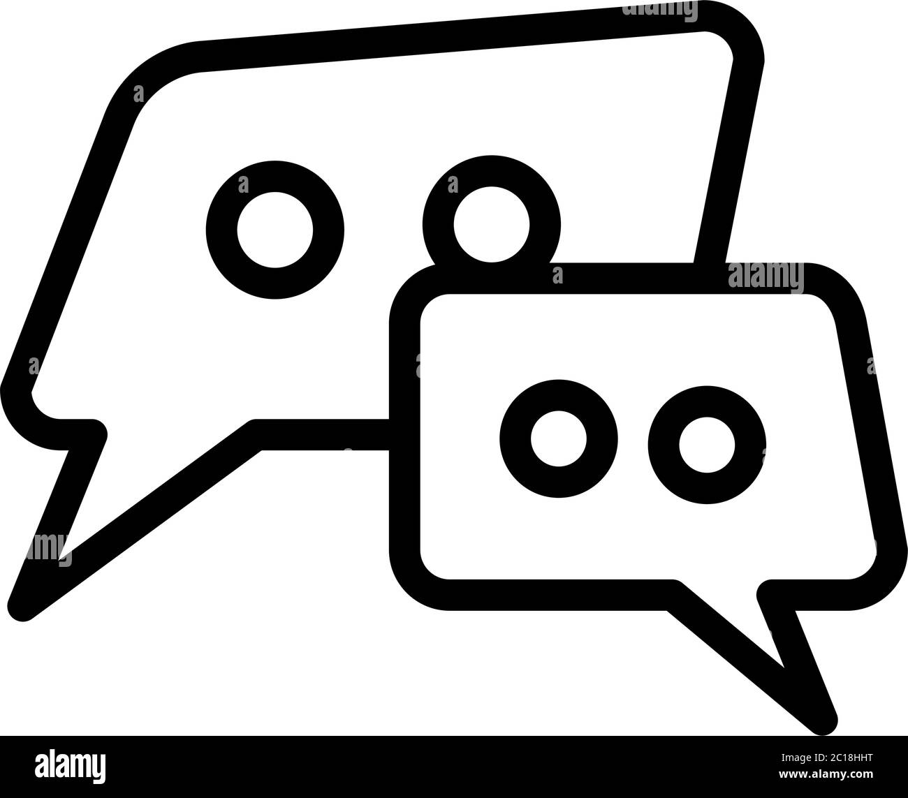 Speech Bubble Line Icon In Flat Style Vector For Apps, UI, Websites ...