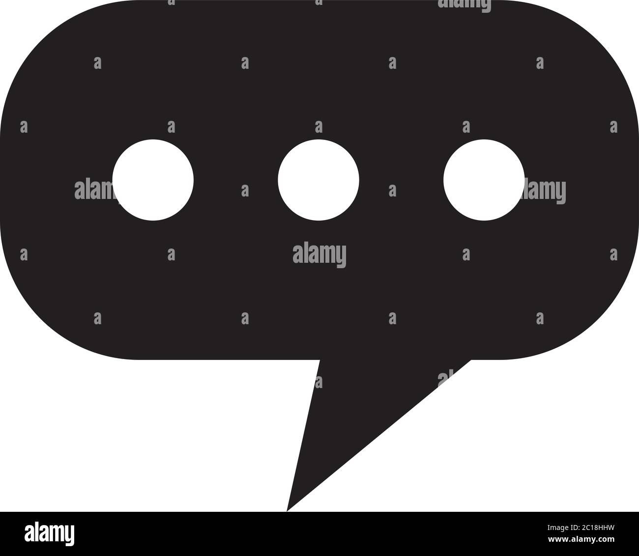Speech Bubble Icon In Flat Style Vector For Apps, UI, Websites. Black Icon Vector Illustration. Stock Vector