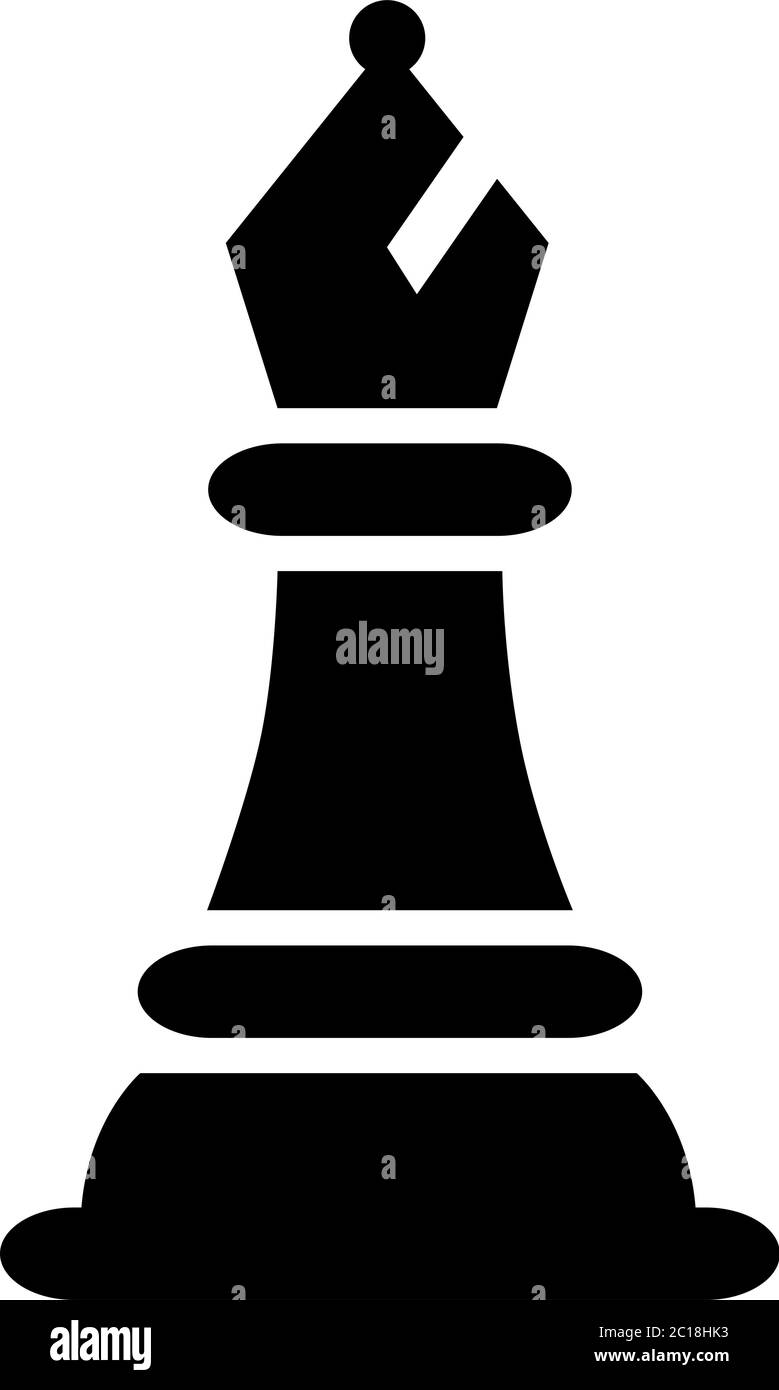 Chess Bishop Icon In Flat Style Vector For Apps, UI, Websites. Black Icon Vector Illustration. Stock Vector