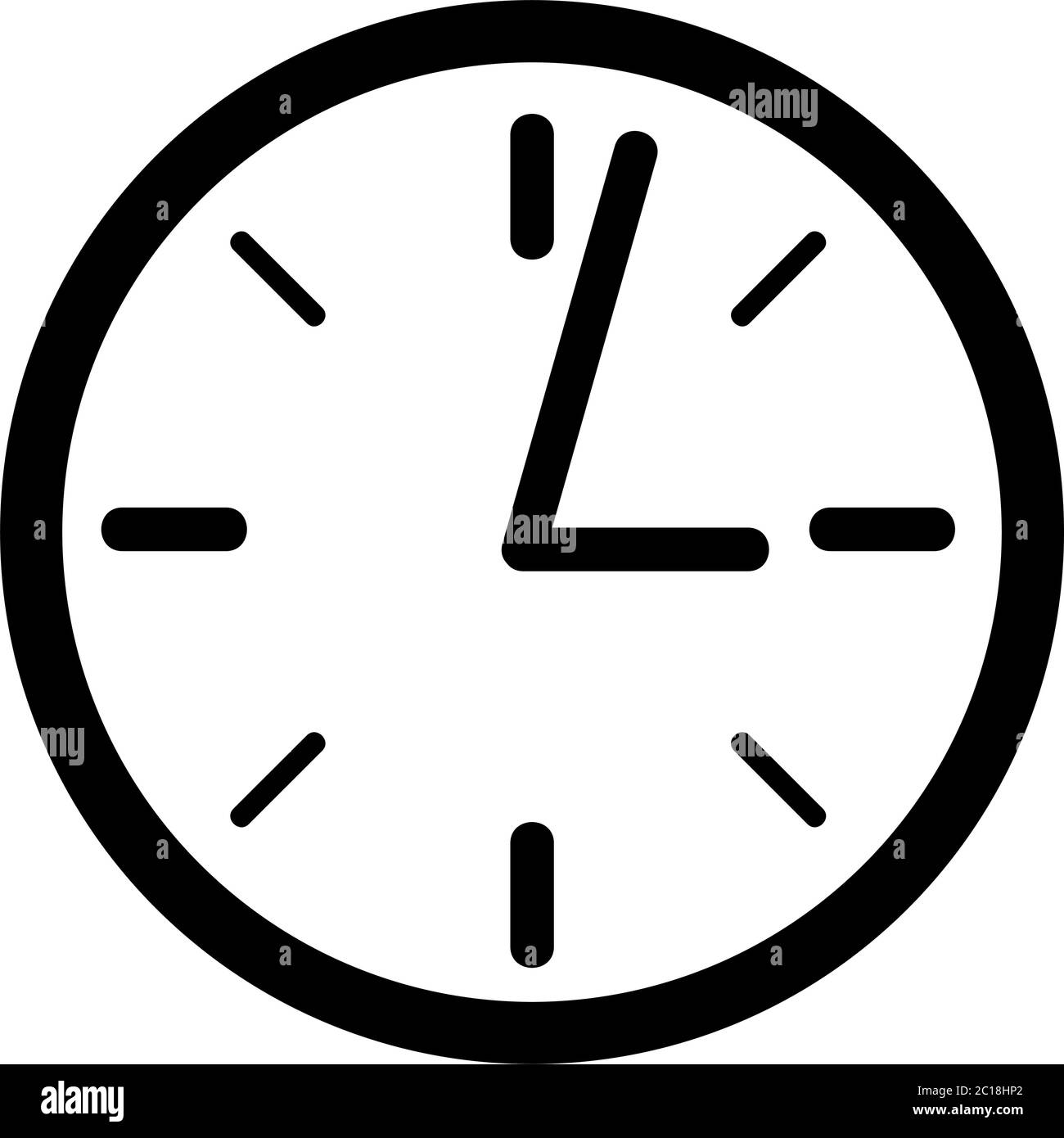 Clock Icon In Flat Style Vector For Apps, UI, Websites. Black Icon ...